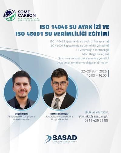 SASAD - ISO 14046 Su Ayak İzi ve ISO 46001 Su Verimliliği Eğitimi